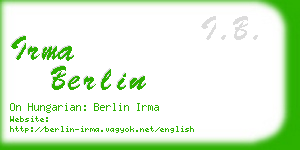 irma berlin business card